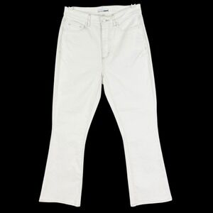 LOFT Women Stretch The Kick Crop Jeans 26/2 White High Rise Bootcut Stretch NWOT